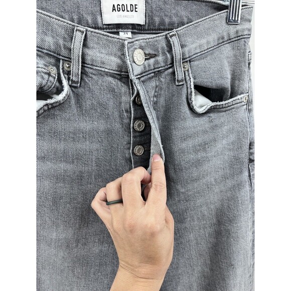 AGOLDE Jeans Women's Size 24 Gray Nico High Rise Slim Button Fly - Picture 4 of 11